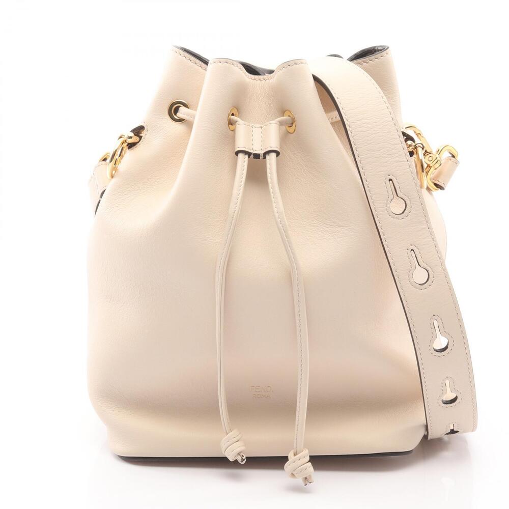 Fendi Montresor Shoulder Bag Leather Beige